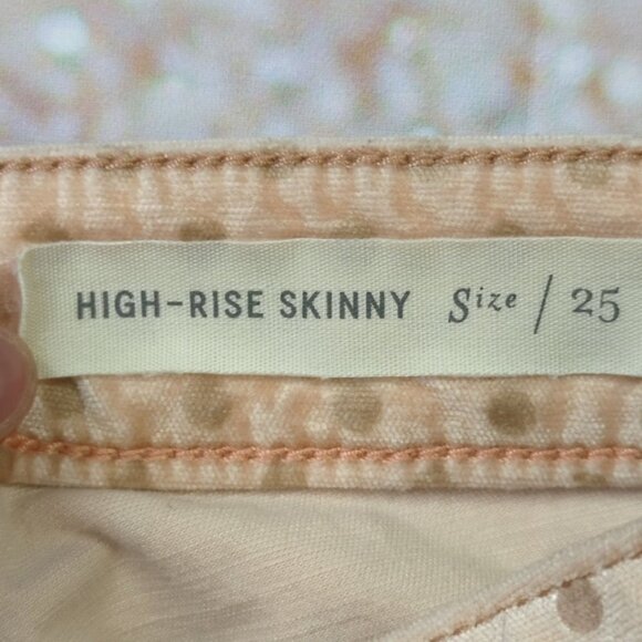Pilcro and the Letterpress Polka Dot Velour High Rise Skinny Jeans, Women's 25 - Picture 5 of 10